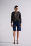 Blusa Decote Canoa Tule Devorê Alphorria
