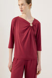 Blusa Fluity Manga 7/8 Vermelho Rubi Lucidez
