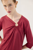 Blusa Fluity Manga 7/8 Vermelho Rubi Lucidez
