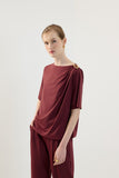 Blusa Fluity Ombro Metal Vinho Bordo Lucidez