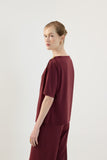 Blusa Fluity Ombro Metal Vinho Bordo Lucidez