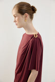 Blusa Fluity Ombro Metal Vinho Bordo Lucidez