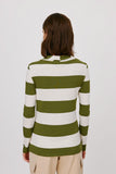 Blusa Golao Listrada Verde Oliva Lucidez