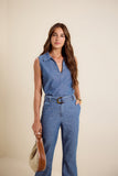 Blusa Jeans Sem Mangas Gola Lucidez