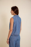 Blusa Jeans Sem Mangas Gola Lucidez