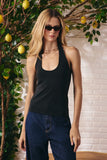 Blusa Malha Gola Halter Preta Litt