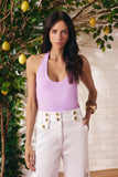 Blusa Malha Gola Halter Purpura Litt