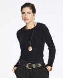 Blusa Manga Longa Leila Tricot Preto Lafort