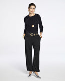 Blusa Manga Longa Leila Tricot Preto Lafort