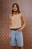Blusa Nubia Fluid Mil Folhas Marzipan Litt