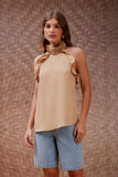 Blusa Nubia Fluid Mil Folhas Marzipan Litt
