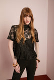 Blusa Peplum Renda Preta Anne Fernandes