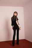 Blusa Peplum Renda Preta Anne Fernandes