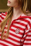 Blusa Polo Listrada com Patch Anne Fernandes