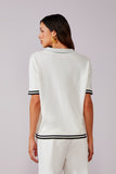 Blusa Polo Tricot Pontilhado Off White Litt