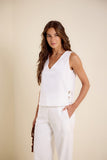 Blusa Rami Detalhe Lateral Branco Lucidez