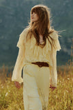 Blusa Renda Babados Amarelo Anne Fernandes