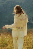 Blusa Renda Babados Amarelo Anne Fernandes