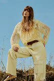 Blusa Renda Babados Amarelo Anne Fernandes