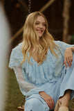 Blusa Renda Babados Azul Claro Anne Fernandes