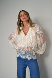 Blusa Renda Jabour Off White Anne Fernandes