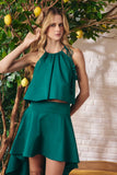 Blusa Tricoline Ponteiras Verde Mediterrâneo Litt