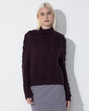 Blusa Tricot Gola Alta Amanda Roxo Tinto Lafort