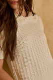 Blusa Tricot Gola Bordada Creme Anne Fernandes