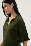 Blusa Tricot Manga Babado Verde Alecrim Lucidez