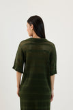 Blusa Tricot Manga Babado Verde Alecrim Lucidez