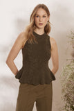 Blusa Tricot Tranças Oliva Litt