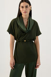 Blusa Túnica Gola Acetinada Verde Alecrim Lucidez