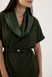 Blusa Túnica Gola Acetinada Verde Alecrim Lucidez