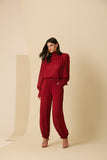 Bata Chiffon Laço Ruby Red Anne Fernandes
