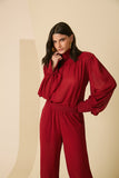 Bata Chiffon Laço Ruby Red Anne Fernandes