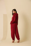 Calça Aladin Texturizada Ruby Red Anne Fernandes