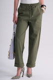 Calça Elástico Barra Dobrada Verde Militar Alphorria
