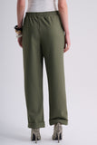 Calça Elástico Barra Dobrada Verde Militar Alphorria