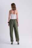 Calça Elástico Barra Dobrada Verde Militar Alphorria