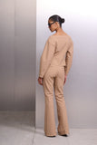 Calça Flare com Nervura Caramelo Alphorria