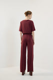 Calça Fluity Cós Elástico Vinho Bordo Lucidez
