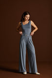 Calça Fluity Faixa Fivela Chumbo Voar
