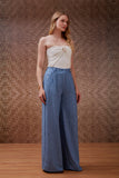 Calça Flush Cós Franzido Blueberry Litt