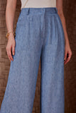 Calça Flush Cós Franzido Blueberry Litt