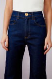 Calça Jeans Escuro Fenda Litt