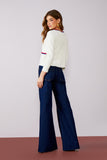 Calça Jeans Escuro Fenda Litt