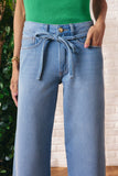 Calça Jeans Reta Tira Amarração Litt