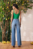 Calça Jeans Reta Tira Amarração Litt