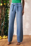 Calça Jeans Reta Tira Amarração Litt