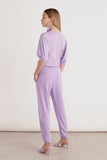 Calça Malha Recortes Pespontos Lilas Lavanda Lucidez